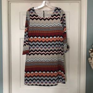 Everly aztec striped sheath dress size M
